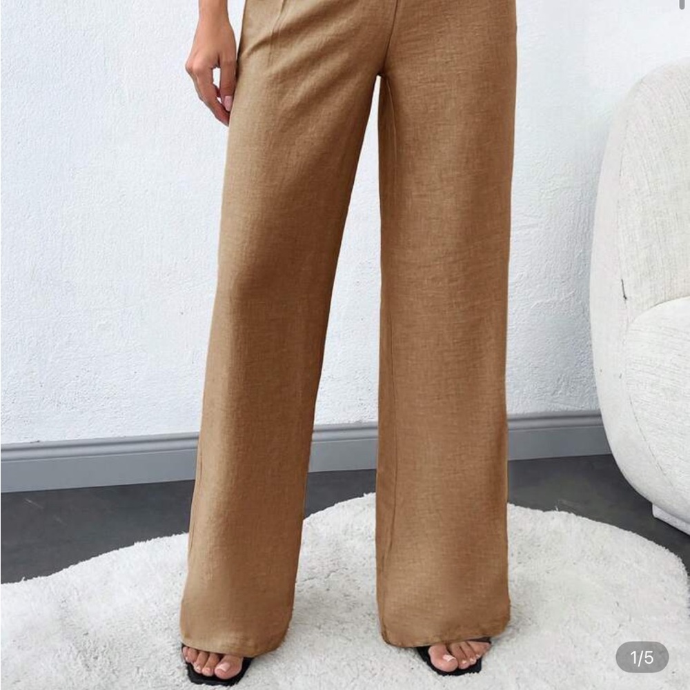 SHEIN Tan Straight Leg Women's Pants